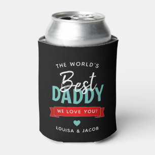 Modern 'World's Best Daddy' Personalized Can Cooler