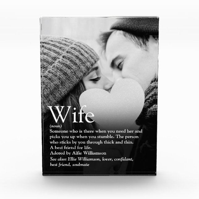 Modern World's Best Ever Wife Definition  Photo Block (Front)
