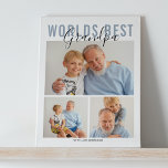 Modern Worlds Best Grandpa 3 Photo Plaque<br><div class="desc">A modern photo collage birthday,  christmas,  fathers day,  special occassion gift,  featuring 3 photos,  and editable text,  perfect for Dad,  Grandpa,  Mom,  Grandma or any relative. The text font style,  size and background color can be changed by clicking on customize further link after personalizing.</div>