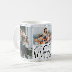 Modern World's Best Mommy Gift Photo Blue Marble Coffee Mug