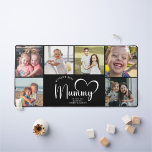 Modern World's Best Mummy Gift Photo Collage Throw Desk Mat