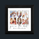Modern Wow Mom Quote 6 Photo Collage White Gift Box<br><div class="desc">This Mother's Day inspired custom photo collage gift box features six photos decorating the word art, "WOW MOM" and below in hand lettered modern black script typography it reads "you're the best" with personalized names to sign accented by hearts on a white background. Show your mother you love her and...</div>