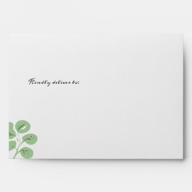 Modern Wreath Grey foliage Envelope (Front)