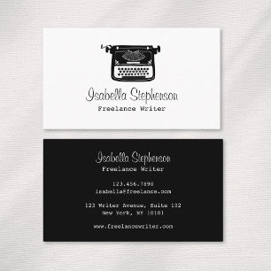 Modern Writer Editor Copywriter Author Typewriter Business Card