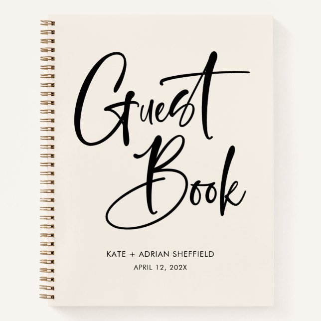 Modern Writing Budget Guest Book (Front)