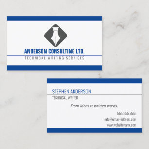 Modern Writing Technical Writer Business Card