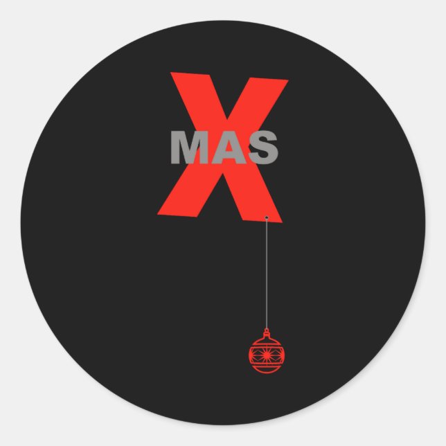 Modern Xmas With Christmas Tree Ornament  Classic Round Sticker (Front)