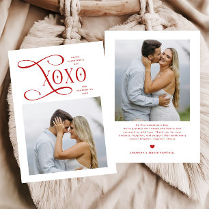 Modern XOXO Couples Photo Happy Valentines Day Holiday Card