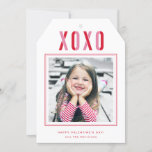 Modern XOXO Photo Valentine's Day Holiday Card<br><div class="desc">A fresh Valentine's Day photo card with XOXO and photo frame.</div>