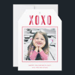 Modern XOXO Photo Valentine's Day Holiday Card<br><div class="desc">A fresh Valentine's Day photo card with XOXO and photo frame.</div>