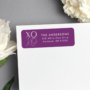 Modern XOXO Purple Return Address