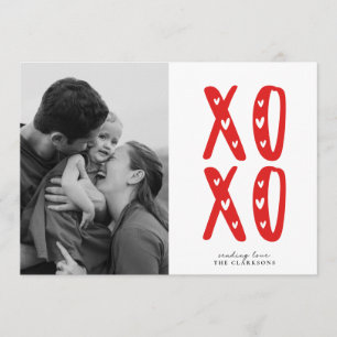 Modern XOXO Red Valentine’s Day Photo Card