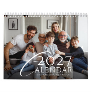 Modern Year In Review Custom Family Photo 2027 Calendar