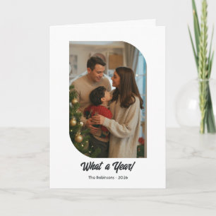 Modern "Year in Review" Photo Collage Christmas Holiday Card