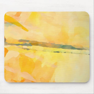 Modern Yellow Abstract Expressionist Mouse Pad