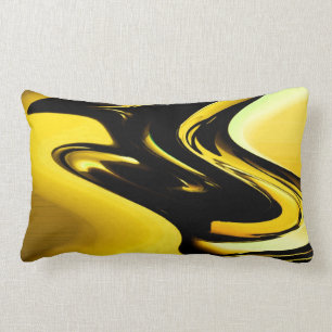 Modern Yellow Abstract Throw Pillow