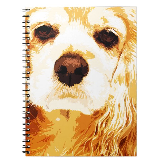 modern yellow American cocker spaniel Notebook (Front)