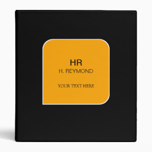 modern yellow-and-black custom binder