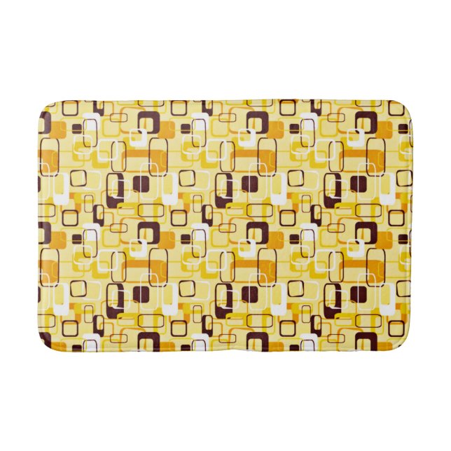 Modern Yellow & black abstract style Bath Mat (Front)