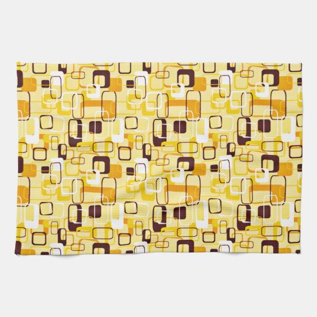 Modern Yellow & black abstract style Kitchen Towel (Horizontal)