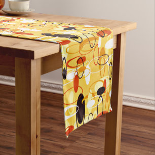 Modern Yellow & black abstract style Medium Table Runner