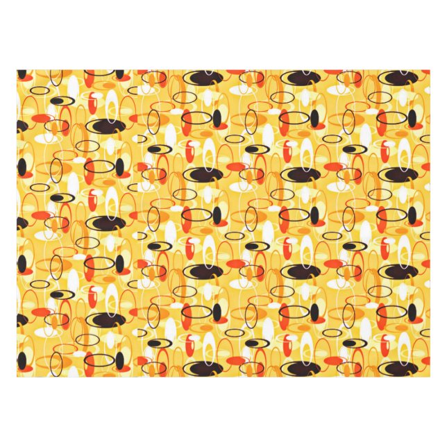 Modern Yellow & black abstract style Tablecloth (Front (Horizontal))