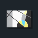 Modern Yellow black blue geometric abstract shapes Canvas Print<br><div class="desc">"Bring a sophisticated and contemporary edge to your space with our Modern Yellow Black Blue Geometric Abstract Shapes Canvas Print. This stunning piece of art is a testament to the beauty of abstract expression, offering a balanced interplay of shapes and colours that can transform any room into a modern sanctuary....</div>