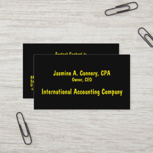 Modern Yellow Black Business Card