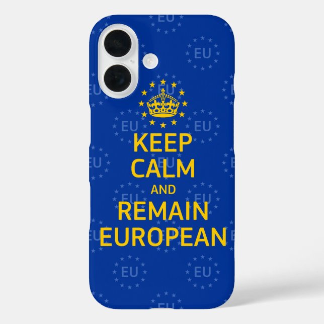 Modern Yellow Blue Keep Calm Crown Europe Vector Case-Mate iPhone Case (Back)