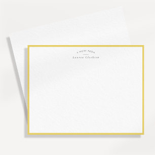 Modern Yellow Border Personalized Note Card