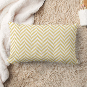 Modern Yellow Chevron Herringbone Pattern Throw Pi Lumbar Pillow