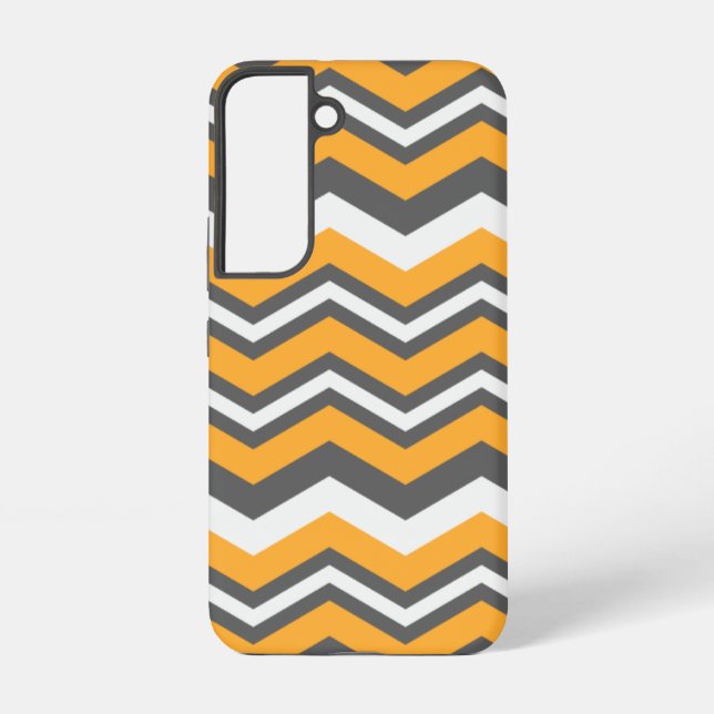 Modern Yellow Chevron Pattern Galaxy S22 Cases (Back)