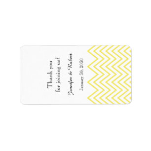 Modern Yellow Chevron Wedding Lip Balm Label