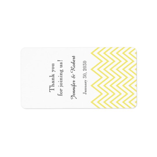 Modern Yellow Chevron Wedding Lip Balm Label