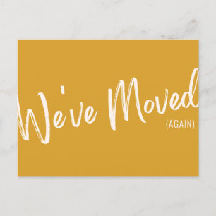 Modern Yellow Chic Script We've Moved Announcement Postcard