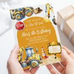 Modern Yellow Construction Boy Birthday Invitation<br><div class="desc">Modern Yellow Construction Boy Birthday Invitation</div>