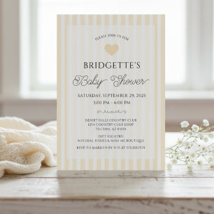 Modern Yellow Country Club Baby Shower Invitation