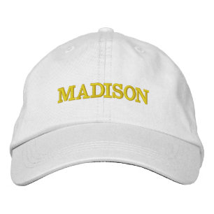 Modern Yellow custom name text monogram Embroidered Hat