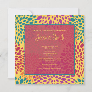 Modern Yellow Floral Bridal Shower Invite