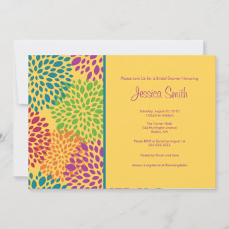 Modern Yellow Floral Bridal Shower Invite