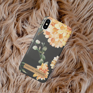 Modern Yellow Flowers & Kraft Personalized Gift Case-Mate iPhone Case