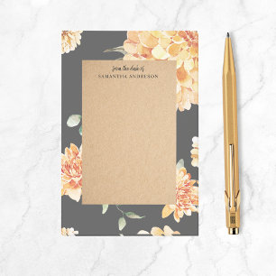 Modern Yellow Flowers & Kraft Personalized Gift Post-it Notes