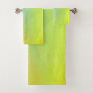 Modern Yellow Geometric Gradation Bath Towel Set