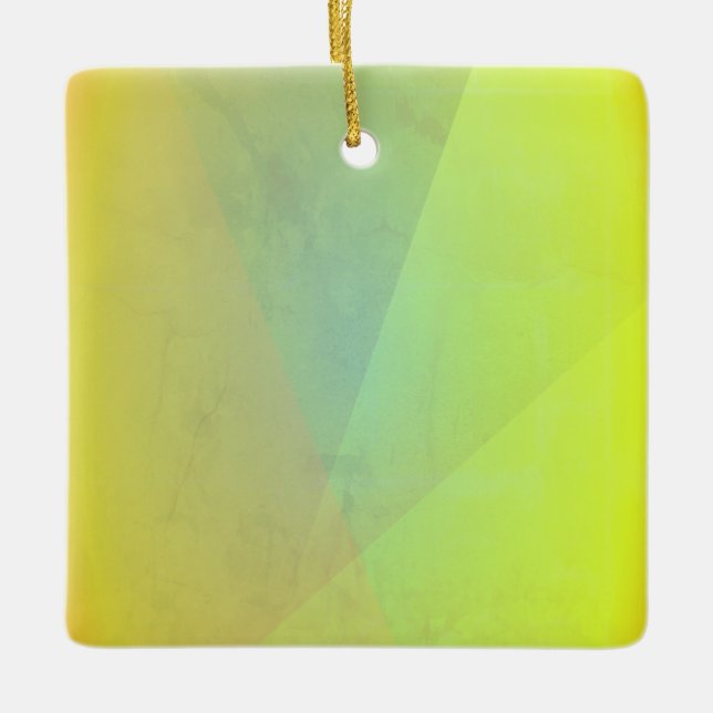 Modern Yellow Geometric Gradation Ceramic Ornament (Front)