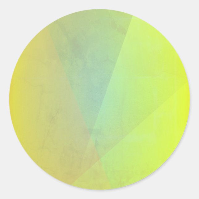 Modern Yellow Geometric Gradation Classic Round Sticker (Front)