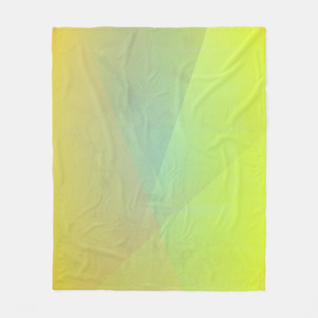 Modern Yellow Geometric Gradation Fleece Blanket (Front)