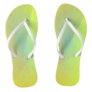 Modern Yellow Geometric Gradation Flip Flops