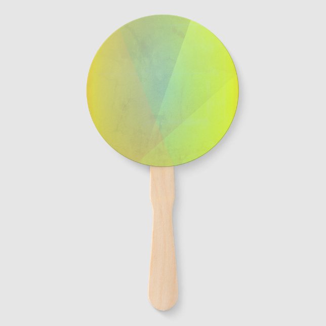 Modern Yellow Geometric Gradation Hand Fan (Front)