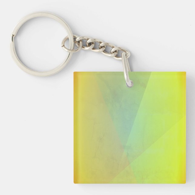 Modern Yellow Geometric Gradation Keychain (Front)