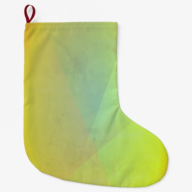 Modern Yellow Geometric Gradation Large Christmas Stocking (Front)